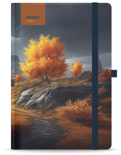 Бележник с ластик A5 Street, твърда корица, 96 листа, SERENITY