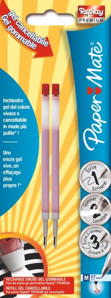 Пълнител Papermate Replay Premium, бл.2, червен