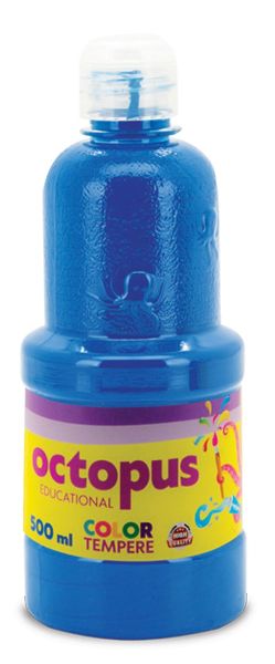 Темперна боя Octopus, 500 мл в бутилка, синя