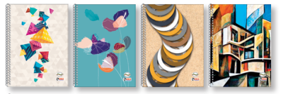 Тетрадка Deis А4,100л, широки редове, спирала, твърди корици, 2 теми, стил 2025