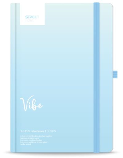 Бележник с ластик A5 Street, твърда корица, 96 листа, VIBE