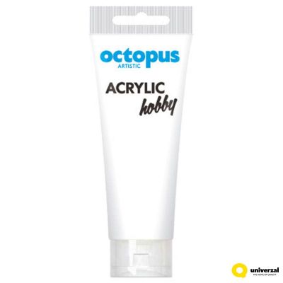 Акрилна боя Octopus Hobby, в тубичка 75ml, бяла