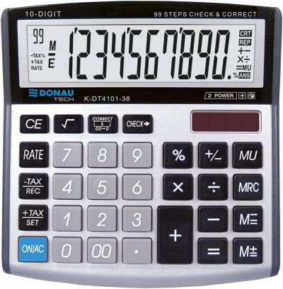 Настолен калкулатор Donau Tech 4101, 10 разряда, сребро