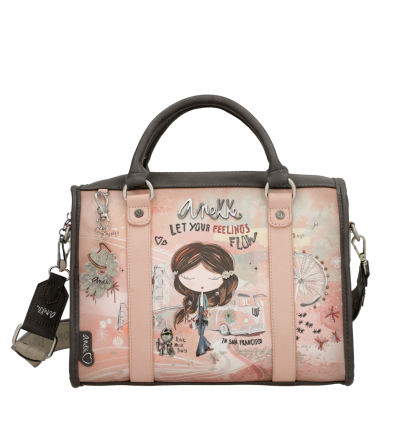 Чанта Anekke Peace and Love Pink, 30x21x15 cm