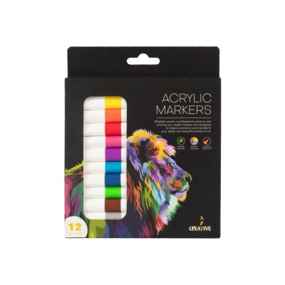 Акрилни маркери Creative Art, 12 цвята