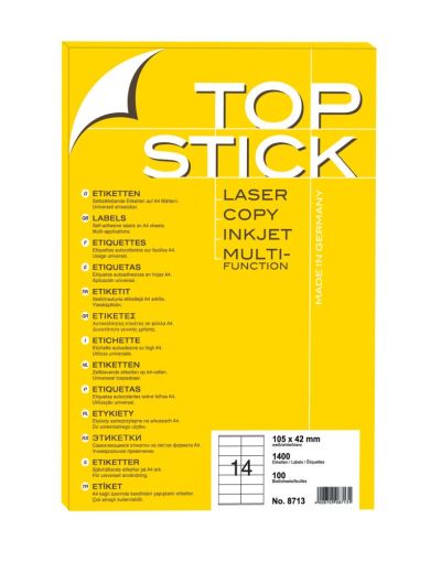 Етикети TopStick 8696 за CD, Ф 117mm, 80 листа. (160 броя)