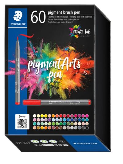 Флумастри Staedtler Pigment Brush 371, 60 цвята