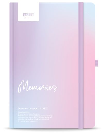 Бележник с ластик A5 Street, твърда корица, 96листа, MEMORIES