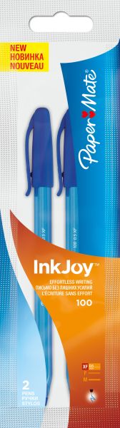 Химикалка Papermate InkJoy 100 CAP, опаковка 2, черен UF