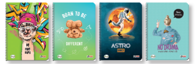 Тетрадка Deis A4, 100л, широки редове,спирала, тийн 2025