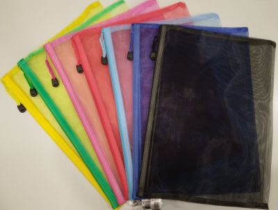 Папка с цип В4, мрежа, черна