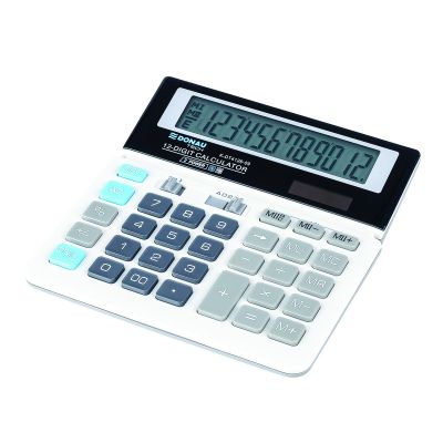 Настолен калкулатор Donau Tech, 12 разряда, бял