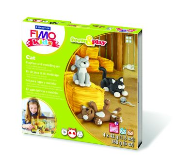Комплект глина Staedtler Fimo Kids, 4x42g, Cat