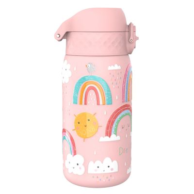 Бутилка за вода Ion8 Print, метална, 400ml, ДЪГА