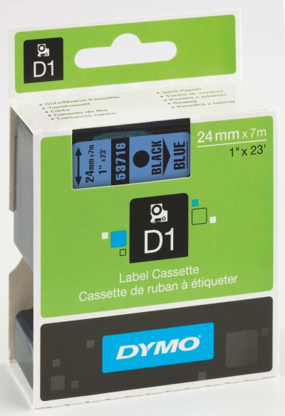 Етикети Dymo D1 Stand,24mmх7m,чер текст/червен фон