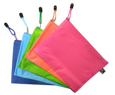 Папка с цип А5, промазан плат, жълта