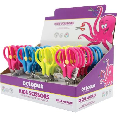 Детска ножица Octopus, с пружина, асорти