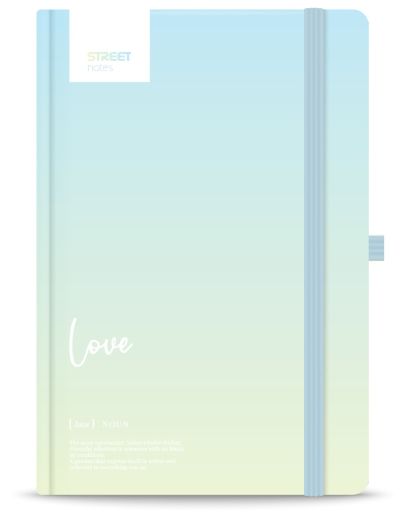 Бележник с ластик A5 Street, твърда корица, 96листа, LOVE