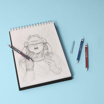 Автоматичен молив Rotring Tikky Retro, 0.5mm, сив