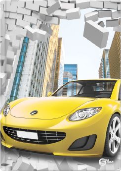 Тетрадка А4, S-line, 96 листа, широки редове, 55g, твърди корици