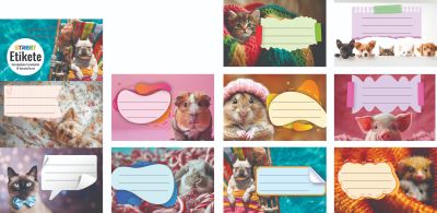 Етикети за тетрадка Street Animals Cute, опаковка 10 бр.
