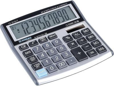 Настолен калкулатор Donau Tech 4101, 10 разряда, сребро