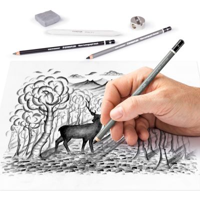 Комплект Staedtler Lumograph Charcoal, 12 части