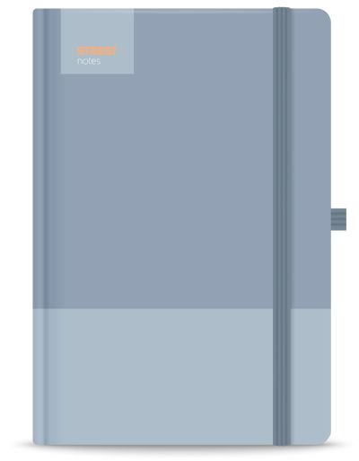 Бележник с ластик A6 Street, твърда корица, 96 листа, BLUE