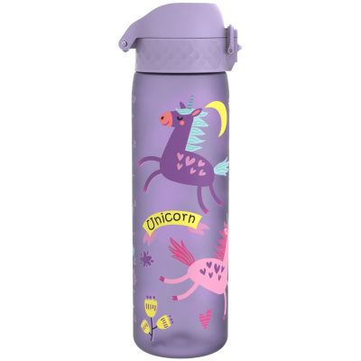 Бутилка за вода Ion8 Print, рециклирана пластмаса, 500ml, ЕДНОРОЗИ ЛИЛАВИ