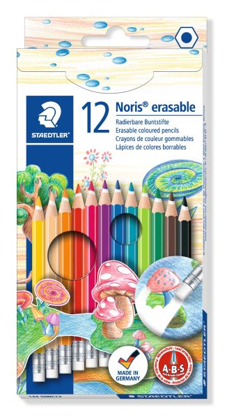 Цветни моливи Staedtler NC 144 50 с гума, 12 цвята