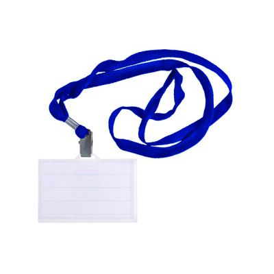 Легитимационна табелка Donau, 85x50mm, с тъмно синя лента