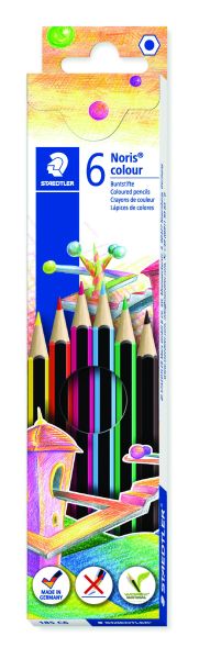 Цветни моливи Staedtler Noris Colour 185, 6 цвята