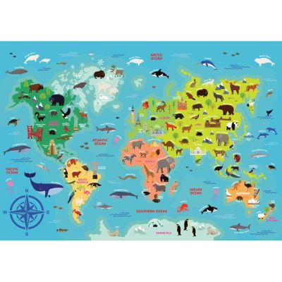 Комплект плакат със стикери Creative, World