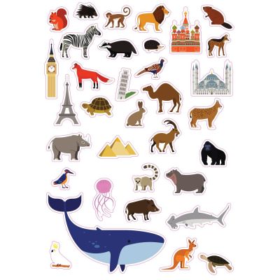 Комплект плакат със стикери Creative, World