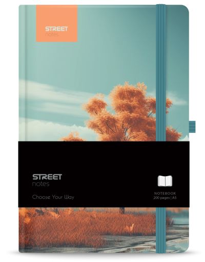 Бележник с ластик A5 Street, твърда корица, 96 листа, ENCHANTED