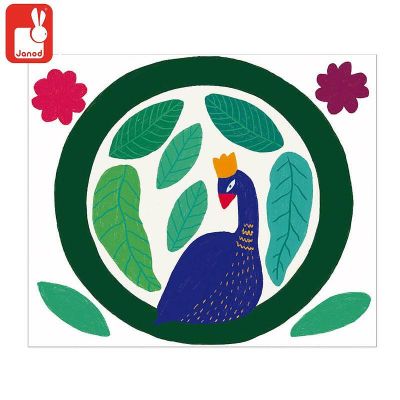 Релефен стенен орнамент Janod, паун