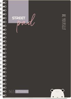 Тетрадка Street Pad, А5, спирала, ламинат, 100листа, широки редове, colourful