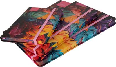 Бележник с ластик A6 Street, твърда корица, 96 листа, PETAL