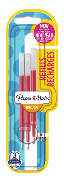 Пълнител Papermate Inkjoy Gel, блистер, опаковка 3, червен M