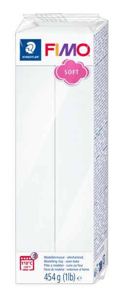 Полимерна глина Staedtler Fimo Soft, 454g, бяла