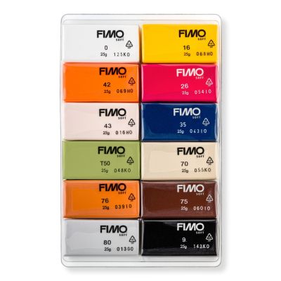 Комплект глина Staedtler Fimo Soft, 12цвята х 25g, Natural