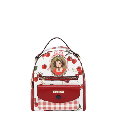 Комплект Nikky, 2 раници и портфейл, Charry Lips white