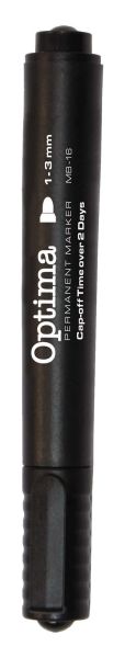 Перманентен маркер Optima, объл връх, черен