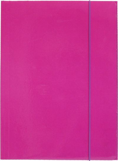Папка с ластик Optima, 3 капака, картон, лилава