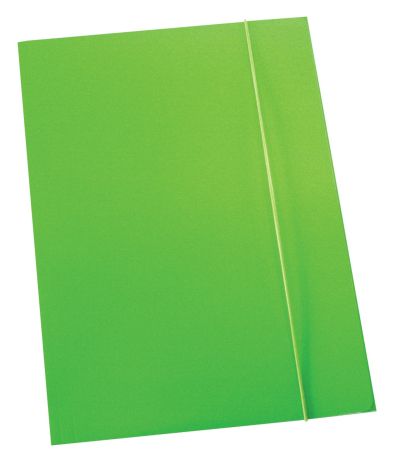 Папка с ластик Optima, 3 капака, картон, светло зелена
