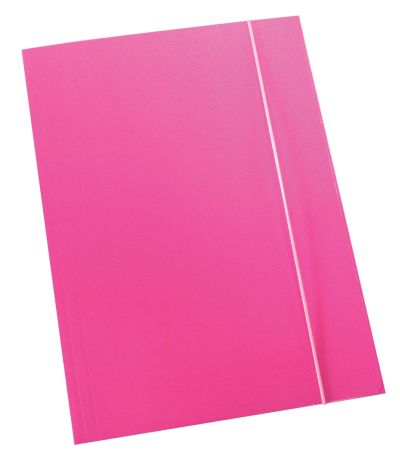 Папка с ластик Optima, 3 капака, картон, розова
