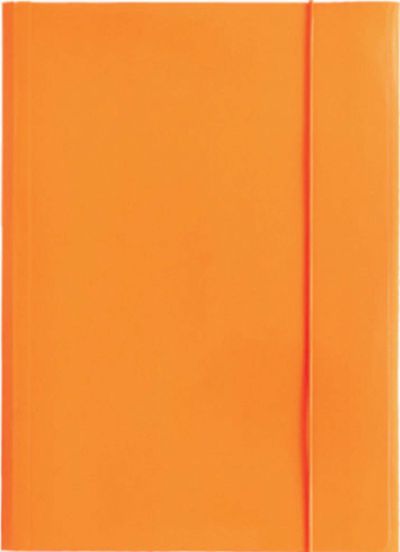 Папка с ластик Optima, 3 капака, картон, оранжева
