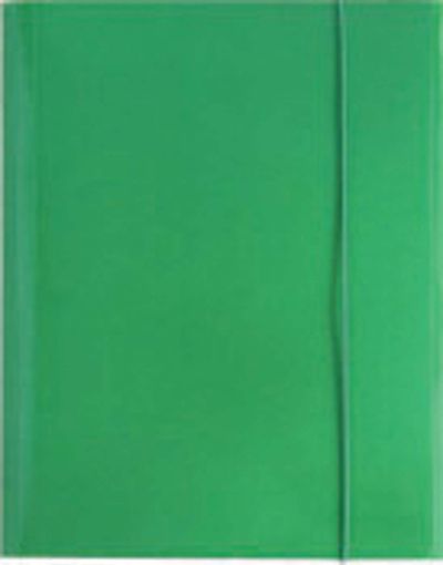 Папка с ластик Optima, 3 капака, картон, зелена