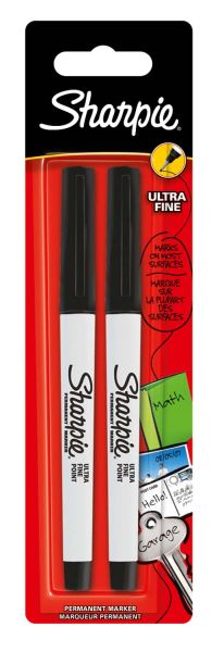 Перманентен маркер Sharpie UF, черен, 2 бр блистер