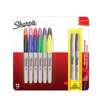 Комплект перманентни маркери Sharpie, 12 + 2 броя